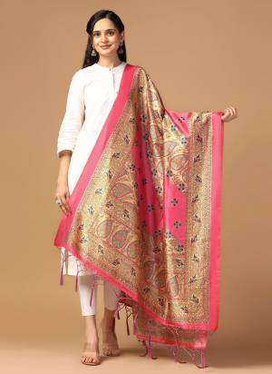 Grab These Beautiful Colored Ethnic Dupatta.This Dupatta is Fabricated On Beautiful Assam Silk Fabric . It Is Beautified With Beautiful Digital Printed.