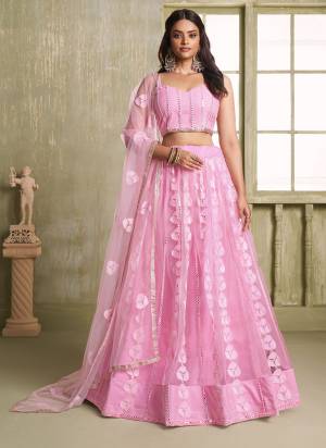 For A Different Look,Grab These Party Wear Designer Lehenga in All Over Pretty Colored Pair With Blouse And Dupatta.These Lehenga Choli And Dupatta is All Over Butterfly Net Base Fabric With Designer Thread,Sequance Embroidery Work.