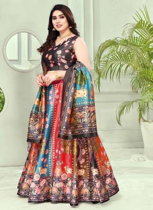 For A Fancy Designer Look,Grab These Lehenga Choli With Dupatta in Fine Colored.These Lehenga Are Satin Silk And Choli Are Silk And Dupatta Are Fabricated On Assam Silk Pair.Its Beautified With Designer Digital Printed.