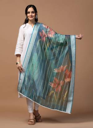 Looking These Beautiful Colored Ethnic Dupatta.This Dupatta is Fabricated On Beautiful Organza Fabric . It Is Beautified With Beautiful Wevon Loom Crochet Designer With Digital Printed.