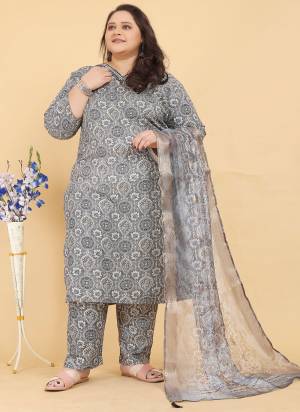 Attrective Looking These Beautiful Readymade Big Size Suits Set.These Top And Bottom is Fabricated On Lichi Viscose And Organza Dupatta.Its Beautified With Designer Digital Printed,Hand Work With Pocket.