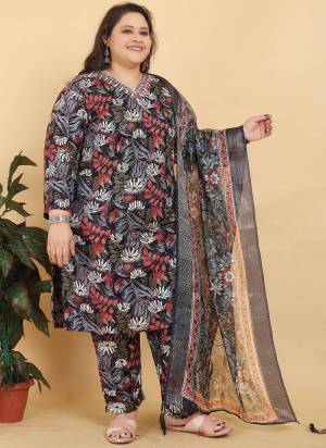 Attrective Looking These Beautiful Readymade Big Size Suits Set.These Top And Bottom is Fabricated On Lichi Viscose And Organza Dupatta.Its Beautified With Designer Digital Printed,Hand Work With Pocket.