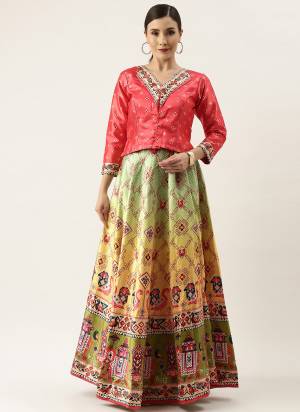 Grab These Designer Crop Top Lehenga Choli in Fine Colored.These Lehenga Are Satin Silk And Choli Are Silk Fabricated Pair.Its Beautified With Designer Digital Printed.