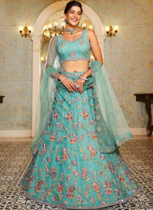 Attrective Looking This Partywear Fine Color Fancy Heavy Designer Choli And Lahenga Fabriced On Net And Dupatta Net In Fabricated Beautified With Attrective Designer Heavy Thread,Coding Embroidery Work. Buy Now.