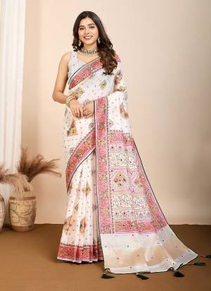 Looking This Partywear Saree Paired With Blouse.This Saree Are Cotton And Blouse Are Cotton Based Fabric With Designer Table,Foil Printed With Hand Work. Buy This Pretty Saree Now.