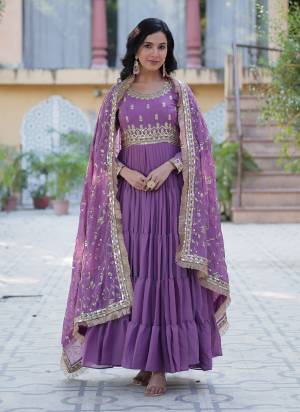 Garb These Beautiful Looking Party Wear Readymade Long Gown With Dupatta.These Gown And Dupatta is Fabricated On Star Georgette.Its Beautified With Designer Sequance Embroidery Work.