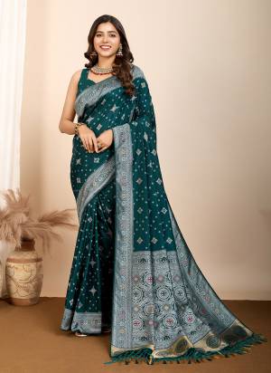 Attrective This Partywear Saree Paired With Blouse.This Saree And Blouse Are Soft Silk Based Fabric With Wevon Meenakari Rich Pallu Designer. Buy This Pretty Saree Now.