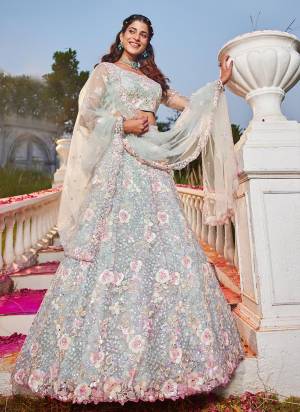 Attrective Looking This Partywear Fine Color Fancy Heavy Designer Choli And Lahenga Fabriced On Net And Dupatta Net In Fabricated Beautified With Attrective Designer Heavy Thread,Sequance Embroidery Work. Buy Now.