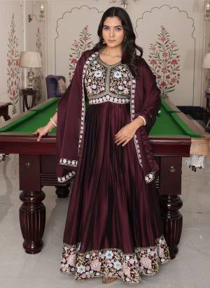 Attrective Looking These Anarkali Suit in Fine Colored Pair With Bottom And Dupatta.These Top Are Rangoli Silk And Dupatta Are Fabricated On Rangoli Silk Pair With Crepe Bottom.Its Beautified With Designer Embroidery Work.