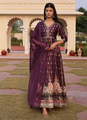 Attrective Looking These Anarkali Suit in Fine Colored Pair With Bottom And Dupatta.These Top Are Satin Silk And Dupatta Are Fabricated On Nazneen Pair With Crepe Bottom.Its Beautified With Designer Foil Printed,Embroidery Work.