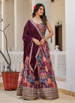 For A Fancy Party Wear Designer Look,Grab These Lehenga Choli With Dupatta in Fine Colored.These Lehenga And Choli Are Slim Georgette And Dupatta Are Fabricated On Slim Georgette Pair.Its Beautified With Designer Digital Printed,Embroidery,Hand Work.