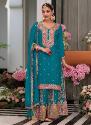 Garb These Designer Plazzo Suits in Fine Colored Pair With Dupatta.These Top Are Chinon And Dupatta Are Fabricated On Chinon Pair With Chinon Bottom.Its Beautified With Heavy Designer Jari,Sequance Embroidery Work