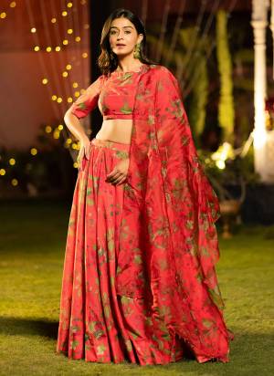 Attrective Looking These Beautiful Looking Readymade Crop Top Lahenga And Dupatta.These Top And Lahenga is Fabricated On Air Tex Chinon And Air Tex Chinon Dupatta.Its Beautified With Designer Floral Digital Printed.