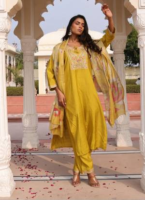 Grab These Suit in Fine Colored Pair With Bottom And Dupatta.These Top And Bottom Are Fabricated On Cotton Silk Pair With Jacquard Shimmer Dupatta.Its Beautified With Designer Embroidery Work.