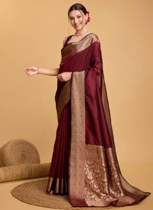 Attrective This Partywear Saree Paired With Blouse.This Saree And Blouse Are Soft Silk Based Fabric With Wevon Jari Rich Pallu Designer. Buy This Pretty Saree Now.