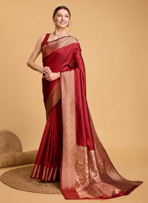 Attrective This Partywear Saree Paired With Blouse.This Saree And Blouse Are Soft Silk Based Fabric With Wevon Jari Rich Pallu Designer. Buy This Pretty Saree Now.