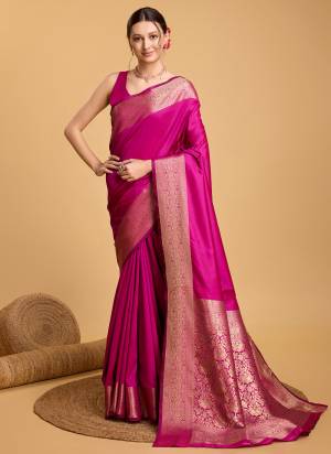 Attrective This Partywear Saree Paired With Blouse.This Saree And Blouse Are Soft Silk Based Fabric With Wevon Jari Rich Pallu Designer. Buy This Pretty Saree Now.