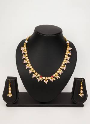 Attrective These Beautifil Colored Necklace.These Necklace is Come Brass Material And Beautified With Kundan Stone Work.