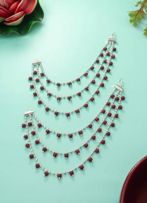 Looking These Beautifil Earring Attached Accessories Fine Colored.These Accessories is Come Alloy Material And Beautified With Artificial Beads Work.