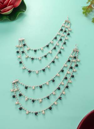 Looking These Beautifil Earring Attached Accessories Fine Colored.These Accessories is Come Alloy Material And Beautified With Artificial Beads Work.