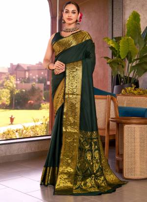 Attrective This Partywear Saree Paired With Blouse.This Saree And Blouse Are Soft Silk Based Fabric With Wevon Jari Designer. Buy This Pretty Saree Now.