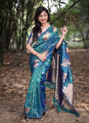 Garb These Party Wear Saree in Fine Colored.These Saree And Blouse is Fabricated On Moonga Silk.Its Beautified With Weaving Doul Jari, Nandi Designer.