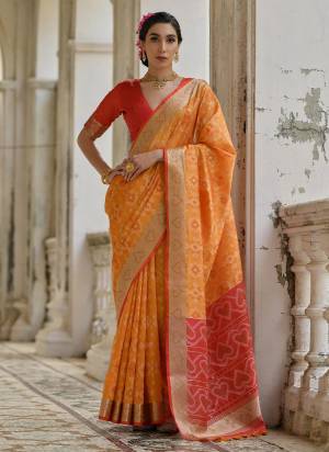 Looking These Festive Wear Saree in Fine Colored.These Saree And Blouse is Fabricated On Raw Silk.Its Beautified With Wevon Ikkat Designer.