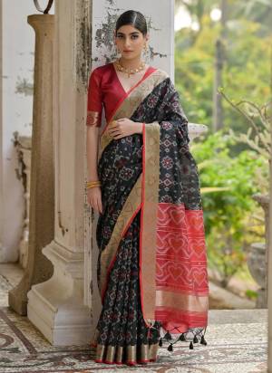 Looking These Festive Wear Saree in Fine Colored.These Saree And Blouse is Fabricated On Raw Silk.Its Beautified With Wevon Ikkat Designer.