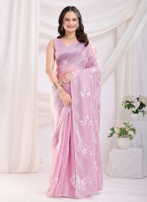 Looking These Party Wear Saree in Fine Colored.These Saree Are Jimmi Choo And Blouse is Mono Banglori Silk Fabricated.Its Beautified With Designer Sequance Embroidery Work.