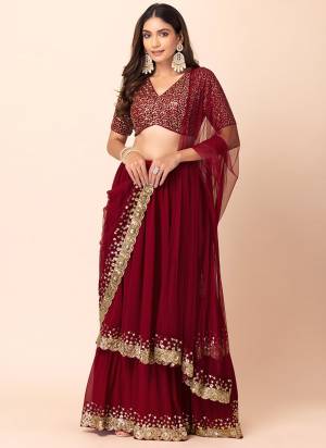 For A Designer Look,Grab These Lehenga Choli in Fine Colored.These Lehenga And Blouse Are Fabricated On Georgette Pair With Dupatta Are Georgette.Its Beautified With Designer Sequance,Jari Embroidery Work.