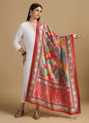 Grab These Beautiful Colored Ethnic Dupatta.This Dupatta is Fabricated On Beautiful Assam Silk Fabric . It Is Beautified With Beautiful Digital Printed.