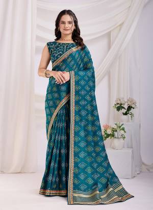 Garb These Fastival Saree in Fine Colored.These Saree Are Vichitra Silk And Blouse is Vichitra Silk Fabricated.Its Beautified With Designer Bandhej Printed, Embroidery Work.