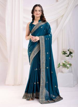 Looking These Party Wear Saree in Fine Colored.These Saree Are Chinon Silk And Blouse is Chinon Silk Fabricated.Its Beautified With Designer C Pallu Jari Embroidery Work.