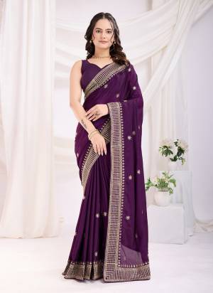 Looking These Party Wear Saree in Fine Colored.These Saree Are Chinon Silk And Blouse is Chinon Silk Fabricated.Its Beautified With Designer C Pallu Jari Embroidery Work.