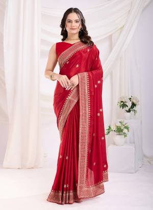 Looking These Party Wear Saree in Fine Colored.These Saree Are Chinon Silk And Blouse is Chinon Silk Fabricated.Its Beautified With Designer C Pallu Jari Embroidery Work.