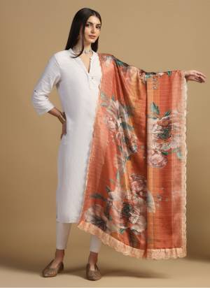 Grab These Beautiful Colored Ethnic Dupatta.This Dupatta is Fabricated On Beautiful Chinon Silk Fabric . It Is Beautified With Beautiful Digital Printed With Embroidery Work.