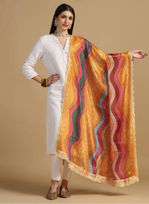 Grab These Beautiful Colored Ethnic Dupatta.This Dupatta is Fabricated On Beautiful Chinon Silk Fabric . It Is Beautified With Beautiful Digital Printed With Embroidery Work.