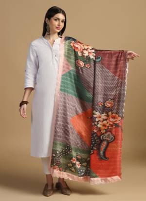 Grab These Beautiful Colored Ethnic Dupatta.This Dupatta is Fabricated On Beautiful Chinon Silk Fabric . It Is Beautified With Beautiful Digital Printed With Embroidery Work.