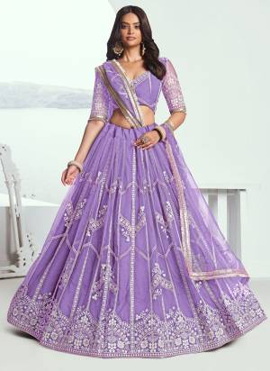 For A Different Look,Grab These Party Wear Designer Lehenga in All Over Pretty Colored Pair With Blouse And Dupatta.These Lehenga Choli And Dupatta is All Over Butterfly Net Base Fabric With Designer Thread Embroidery Work.
