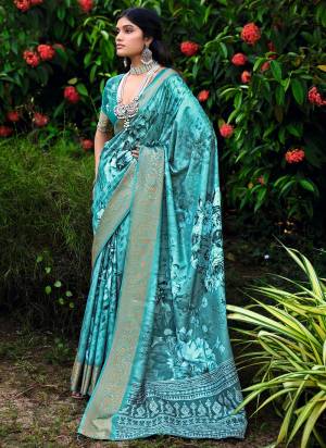 Attractive These Party Wear Saree in Fine Colored.These Saree And Blouse is Fabricated On Cotton Silk Pair.Its Beautified With Wevon Jari Border Designer With Digital Floral Printed.