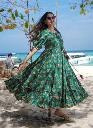 Attrective Looking These Beautiful Looking Readymade Gown.These Gown Are Heavy Rayon Fabricated.Its Beautified With Designer Digital Printed.