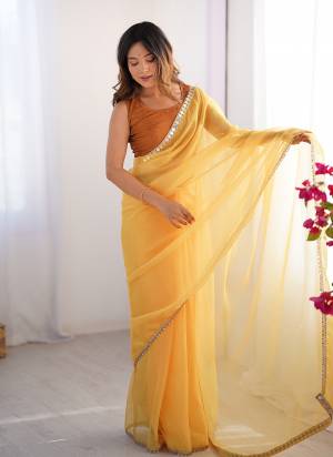Attractive These Fancy Party Wear Saree in Fine Colored.These Saree Are Organza And Blouse is Fabricated On Art Silk Pair.Its Beautified With Fancy Disigner Saree.