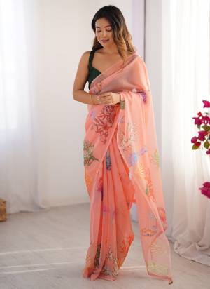 Attractive These Fancy Party Wear Saree in Fine Colored.These Saree Are Organza And Blouse is Fabricated On Art Silk Pair.Its Beautified With Fancy Disigner Saree.