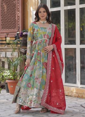 Looking These Beautiful Readymade Long Top With Dupatta.These Top Are Russion Silk And Dupatta is Fabricated On Russion Silk.Its Beautified With Designer Digital Printed,Foil, Sequance Embroidery Work.