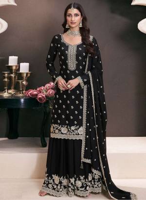 Garb These Designer Plazzo Suits in Fine Colored Pair With Dupatta.These Top Are Chinon And Dupatta Are Fabricated On Chinon Pair With Chinon Bottom.Its Beautified With Heavy Designer Embroidery Work