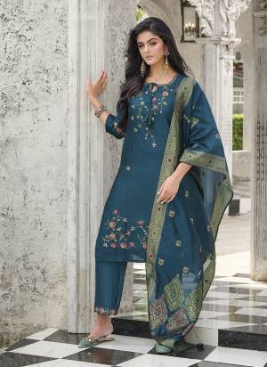 Garb These Beautiful Looking Readymade Suits With Dupatta.These Suit is Fabricated On Top Are Viscose Silk And Bottom Are Viscose Silk And Jacquard Silk Dupatta .Its Beautified With Designer Thread Embroidery,Hand Work,Wevon Dupatta.