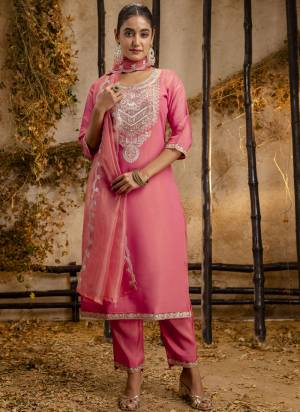 Attractive These Beautiful Looking Readymade Suits With Dupatta.These Suit is Fabricated On Top Are Silk Blend And Bottom Silk Blend And Organza Dupatta .Its Beautified With Designer Embroidery Work.