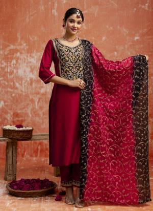 Attractive These Beautiful Party Wear Readymade Suits With Dupatta.These Suit is Fabricated On Top And Bottom Are Viscose Rayon And Chinon Dupatta .Its Beautified With Designer Embroidery Work.