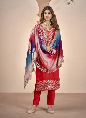 Attractive Looking These Party Wear Suit in Fine Colored Pair With Bottom And Dupatta.These Top Are Muslin And Dupatta Are Fabricated On Crystal Organza Pair With Cotton Bottom.Its Beautified With Designe Heavy Embroidery Work,Digital Printed.
