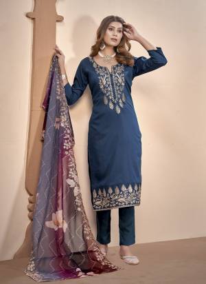 Attractive Looking These Party Wear Suit in Fine Colored Pair With Bottom And Dupatta.These Top Are Muslin And Dupatta Are Fabricated On Crystal Organza Pair With Cotton Bottom.Its Beautified With Designe Heavy Embroidery Work,Digital Printed.